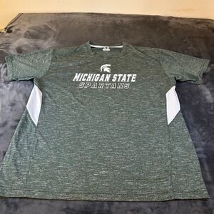 Champion Michigan State Spartans T-Shirt Athletic Training Green Men Extra Large